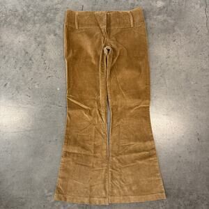 Vintage Y2K Brown Corduroy Low Rise Flare Wide Leg Women's Pants 32x29